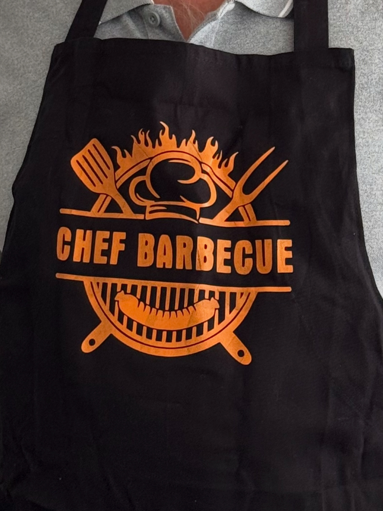 "Chef" - tablier (orange, noir)